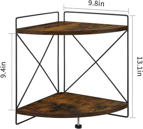 رف زاوية لعداد المطبخ من YINMIT، منظم لعداد الحمام بطبقتين، رف مكتب خشبي، رف زاوية مثالي للحمام والمطبخ (ريفي) in Kuwait