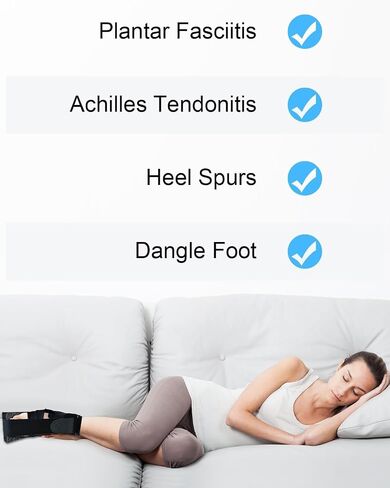 Breathable Plantar Fasciitis Night Splint with Wedge for Sleeping, Adjustable Brace for Foot Drop, Achilles Tendonitis and Heel Pain, Comfortable Arch Support Sock for Women/ Men, One Size Fits Most in Saudi Arabia