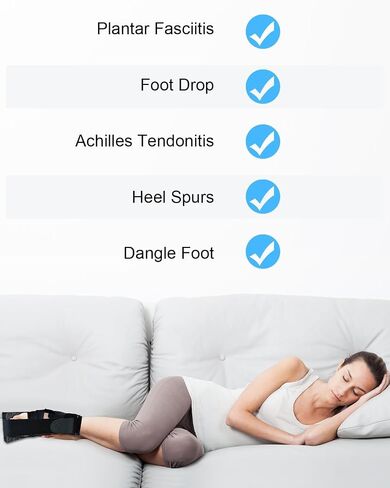 Breathable Plantar Fasciitis Night Splint with Wedge for Sleeping, Adjustable Brace for Foot Drop, Achilles Tendonitis and Heel Pain, Comfortable Arch Support Sock for Women/ Men, One Size Fits Most in Saudi Arabia