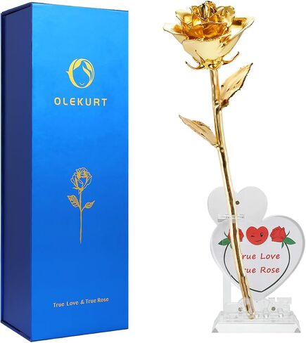 24K Gold Dipped Rose, 11'' High, Real Sky Blue Rose, Anniversary & Valentine's Day Gift for Her, Elegant Decor in Saudi Arabia
