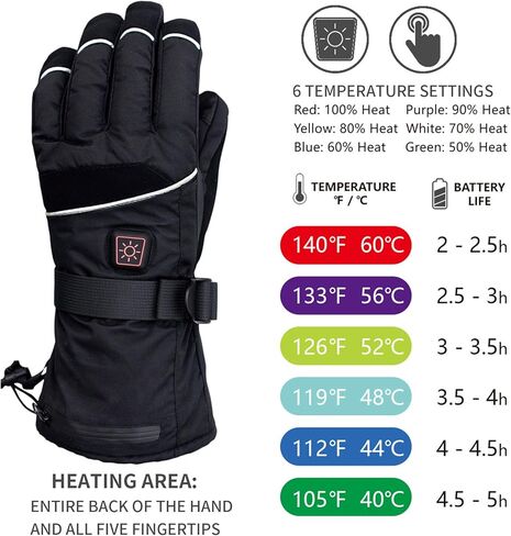 قفازات ستيكرو ساخنة للرجال والنساء، بطارية قابلة لإعادة الشحن، جهاز تدفئة الأيدي الكهربائية للدراجات النارية، التزلج، الصيد، العمل في الهواء الطلق في الشتاء البارد، مقاوم للماء، مقاوم للرياح، مزود بشاشة تعمل باللمس in Kuwait