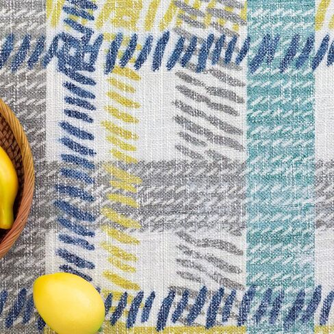 DECOMALL NELE Washable Door Mat 2x3, Modern Plaid Non-Slip Small Rugs for Entrance, Yellow 24x36 inch in Saudi Arabia