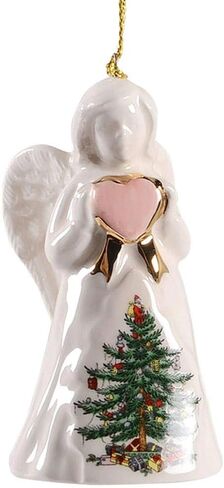 Spode Christmas Tree Collection Angel Ornament| Hanging Christmas Angel Ornament| Holiday Home Décor| Tree Decoration Ornament| Measures 3 Inches made of Fine Earthenware in Saudi Arabia