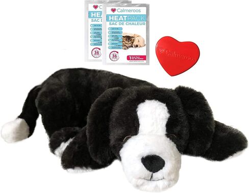 Puppy Heartbeat Toy Sleep Aid with 2 Long-Lasting Heat Packs Last 36 Hours Each Puppy Anxiety Relief Soother Dogs Cuddle Calming Behavioral Aid for Pets (Black and Brown) in Kuwait