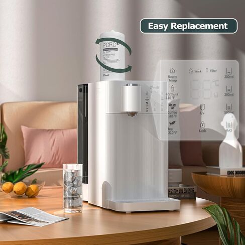100GPD Countertop Reverse Osmosis Water Filtration System,3:1 Pure to Drain,Instant Hot RO Water Dispenser with UV，4 Temperature Options, Plug and Play in Saudi Arabia