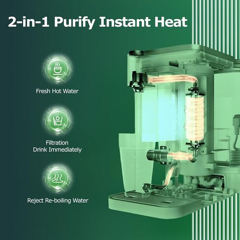 100GPD Countertop Reverse Osmosis Water Filtration System,3:1 Pure to Drain,Instant Hot RO Water Dispenser with UV，4 Temperature Options, Plug and Play in Saudi Arabia