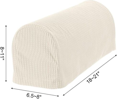 uxcell Stretch Armrest Covers Armchair Anti-Slip for Chairs Sofas Couch Arm Covers Recliner Sofa 1 Set w/Twist Pins(White) in Saudi Arabia