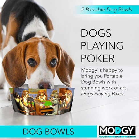 MODGY Dog Bowl 2-Pack Doggy Dog Design, Expandable, Convenient, Great for Traveling, Camping, Hiking, Picnics & More in Saudi Arabia