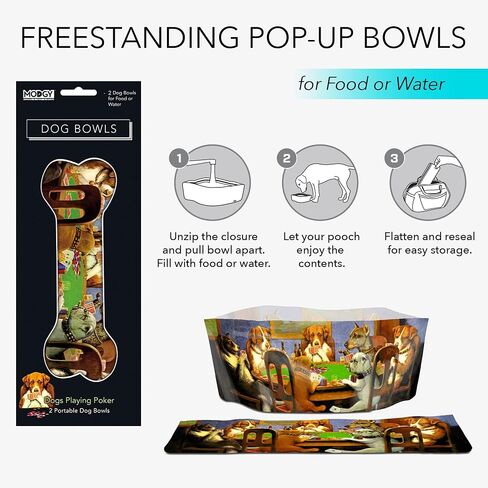 MODGY Dog Bowl 2-Pack Doggy Dog Design, Expandable, Convenient, Great for Traveling, Camping, Hiking, Picnics & More in Saudi Arabia