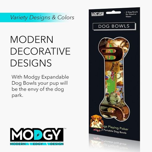 MODGY Dog Bowl 2-Pack Doggy Dog Design, Expandable, Convenient, Great for Traveling, Camping, Hiking, Picnics & More in Saudi Arabia