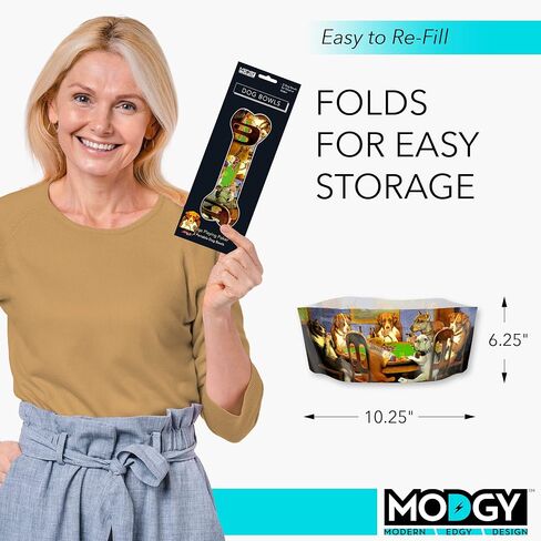 MODGY Dog Bowl 2-Pack Doggy Dog Design, Expandable, Convenient, Great for Traveling, Camping, Hiking, Picnics & More in Saudi Arabia