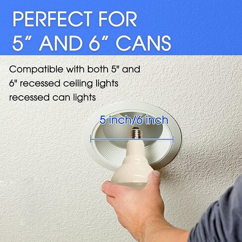 ENERGETIC LED Recessed Light Bulbs BR30, 105W Equivalent, 1500LM, Dimmable, Warm White 3000K, Indoor Flood Lights for Recessed Cans, UL Listed, 6 Pack in Saudi Arabia
