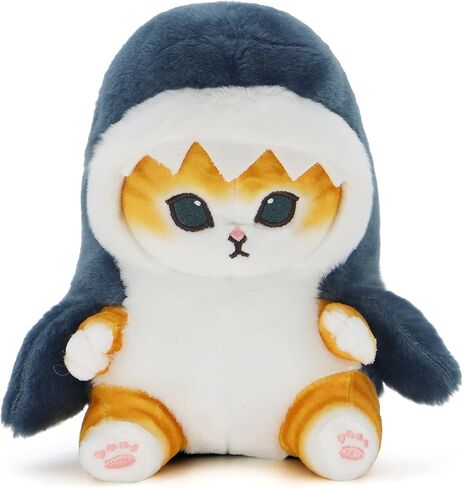 CNAANA Kawaii Shark Cat القطيفة دمية الحيوانات المحشوة، وسادة ناعمة للأولاد والبنات (قطة القرش، 20 سم / 7.8 بوصة) in Kuwait