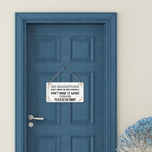 لا توجد علامة التماس، من فضلك لا تدق أو تدق علامة جرس الباب - علامة مضحكة لديكو الشرفة خارج الباب، فن جدار مضحك، ديكور المنزل، هدية الترحيب بالمنزل الجديد in Kuwait