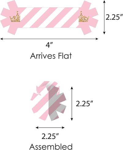 Big Dot of Happiness Little Princess Crown - Pink and Gold Princess Baby Shower or Birthday Party Paper Napkin Holder - Napkin Rings - Set of 24 in Saudi Arabia