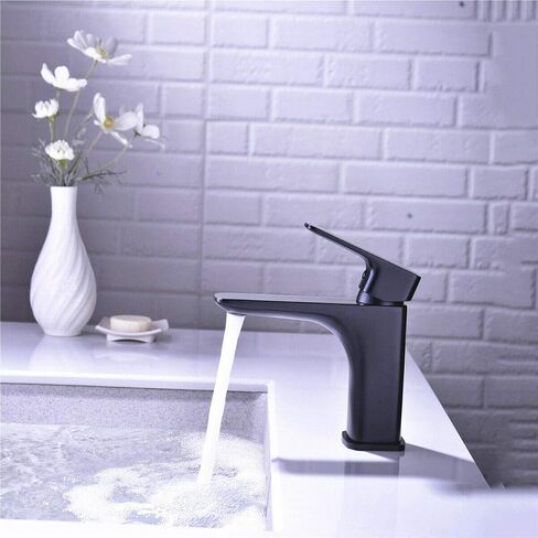 Brushed Gold Bathroom Faucets for Vanity Sink Single Handle 1-Hole Deck Mount Solid Brass Lavatory Mixer Hot and Cold Water Taps Wash Basin Faucet in Saudi Arabia