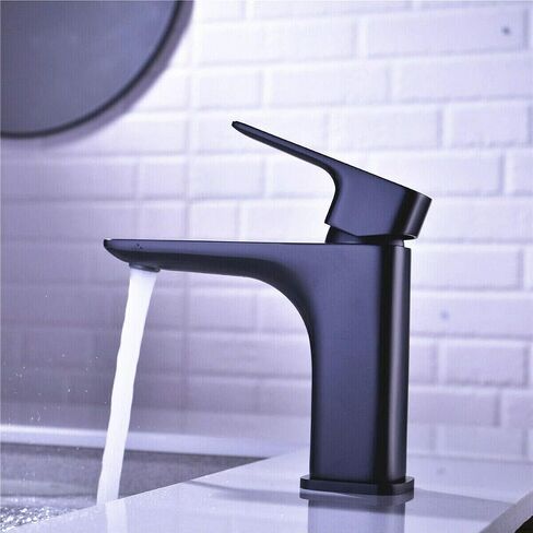 Brushed Gold Bathroom Faucets for Vanity Sink Single Handle 1-Hole Deck Mount Solid Brass Lavatory Mixer Hot and Cold Water Taps Wash Basin Faucet in Saudi Arabia