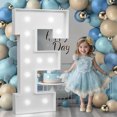 4FT Marquee Numbers, Marquee Light Up Numbers 1 With Cool Light, Large Numbers for 1st 21st Birthday Party Decorations, Anniversary Decor DIY Kit in Saudi Arabia
