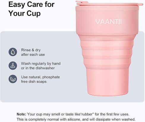 كوب سفر قابل للطي سعة 16 أونصة من VAANTJI للأنشطة الخارجية والداخلية والسفر والتخييم واليوجا ويحمل المشروبات الساخنة والباردة (أكسفورد-أزرق) in Kuwait