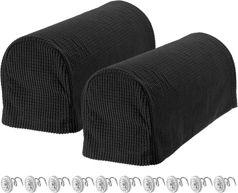 uxcell Stretch Armrest Covers Armchair Anti-Slip for Chairs Sofas Couch Arm Covers Recliner Sofa 1 Set w/Twist Pins(White) in Saudi Arabia