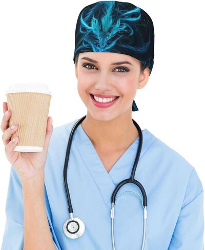 لطيف الصلصال الكلب طباعة قبعة العمل فرك قبعة مع العصابة، قابل للتعديل الأزياء ضمادة التعادل عودة قبعة أغطية الرأس للنساء الرجال in Saudi Arabia