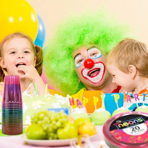 120PCS Neon Assorted Glow Party Supplies Serves 40 Guests | 40 9'' Neon Plates | 40 6" Colorful Plastic Plates | 40 10oz Neon Cups | Disposable Neon Birthday & Fiesta Party Decorations in Saudi Arabia