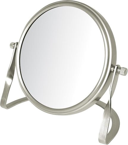 JERDON Model's Choice Two-Sided Tabletop Makeup Mirror - Makeup Mirror with 5X Magnification & Swivel Design - Portable 5.5-Inch Diameter Mirror in Chrome Finish - Model MC113C in Saudi Arabia