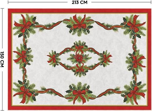 Artoid Mode Holly Ribbon Pines Christmas Area Rug, Xmas Winter Home Decor Low-Profile Washable Area Rugs for Entryway Bedroom Living Room Laundry Room Indoor 5x7 Feet in Saudi Arabia