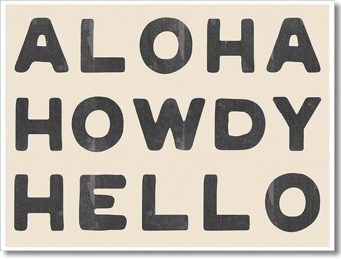 sdgobvco Aloha Howdy Hello Canvas Wall Art, Coastal Cowgirl Poster, Blue Western Prints Painting, Howdy Sign Posters for Teen Girls Room, Bar Cart Prints 12x16in Unframed in Saudi Arabia