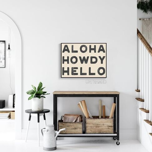 sdgobvco Aloha Howdy Hello Canvas Wall Art, Coastal Cowgirl Poster, Blue Western Prints Painting, Howdy Sign Posters for Teen Girls Room, Bar Cart Prints 12x16in Unframed in Saudi Arabia