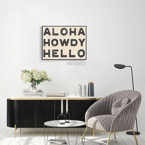 sdgobvco Aloha Howdy Hello Canvas Wall Art, Coastal Cowgirl Poster, Blue Western Prints Painting, Howdy Sign Posters for Teen Girls Room, Bar Cart Prints 12x16in Unframed in Saudi Arabia