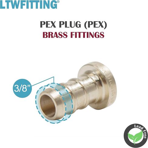 LTWFITTING مقابس PEX مقاس 3/8 بوصة (LF)، تركيبات تجعيد نحاسية (عبوة من 10) in Saudi Arabia