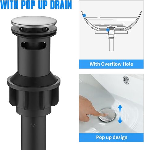 JONKEAN Brushed Nickel 8 Inch Widespread Bathroom Faucet, 2 Handle Waterfall Faucet for Bathroom Sink, Bathroom Faucets for Sink 3 Hole, 360° Swivel Vanity Faucet with Pop-up Drain in Saudi Arabia