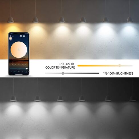 1 PC Smart LED light Bulbs, A19 E26 800LM 2700K-6500K Color Changing LED Light Bulb, WiFi & Bluetooth 5.0, Warm to Cool White, Dimmable & RGB Smart Home Lighting Works with Alexa Google Assistant (1) in Saudi Arabia