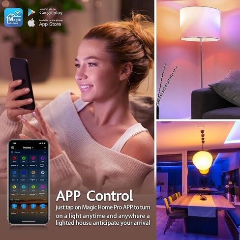 1 PC Smart LED light Bulbs, A19 E26 800LM 2700K-6500K Color Changing LED Light Bulb, WiFi & Bluetooth 5.0, Warm to Cool White, Dimmable & RGB Smart Home Lighting Works with Alexa Google Assistant (1) in Saudi Arabia