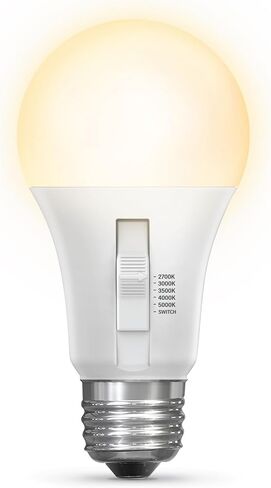 Feit Electric A19 LED Light Bulb, 75W Equivalent, Dimmable, Color Selectable 6-Way, E26 Medium Base, 90 CRI, 1100 Lumens, Damp Rated Standard Bulb, 22-Year Lifetime, OM75DM/6WYCA/2, 2 Pack in Saudi Arabia