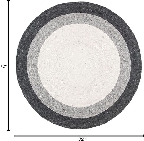 SAFAVIEH Braided Collection 4' x 6' Oval Charcoal/Ivory BRD903H Handmade Country Cottage Reversible Wool Entryway Foyer Living Room Bedroom Kitchen Area Rug in Saudi Arabia