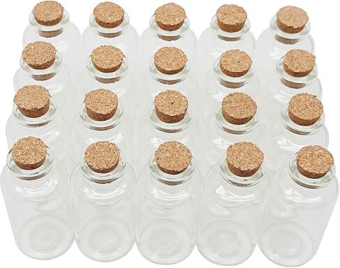 Axe Sickle 32 Pcs 30 mL Cork Stopper Glass Bottles 1 Ounce Transparent Glass Bottles in Kuwait