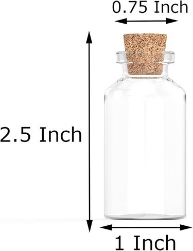 Axe Sickle 32 Pcs 30 mL Cork Stopper Glass Bottles 1 Ounce Transparent Glass Bottles in Kuwait