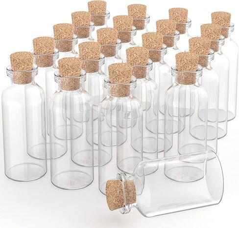 Axe Sickle 32 Pcs 30 mL Cork Stopper Glass Bottles 1 Ounce Transparent Glass Bottles in Kuwait