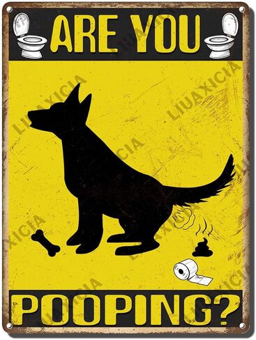 LIUAXICIA Retro Tin Sign Metal Wall Decor are You Pooping Funny Dog Metal Sign Interesting Bathroom Wall Decoration is Suitable for Office Home Classroom Bathroom Decoration 6x8 inch-Tin Sign in Kuwait