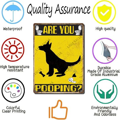 LIUAXICIA Retro Tin Sign Metal Wall Decor are You Pooping Funny Dog Metal Sign Interesting Bathroom Wall Decoration is Suitable for Office Home Classroom Bathroom Decoration 6x8 inch-Tin Sign in Kuwait