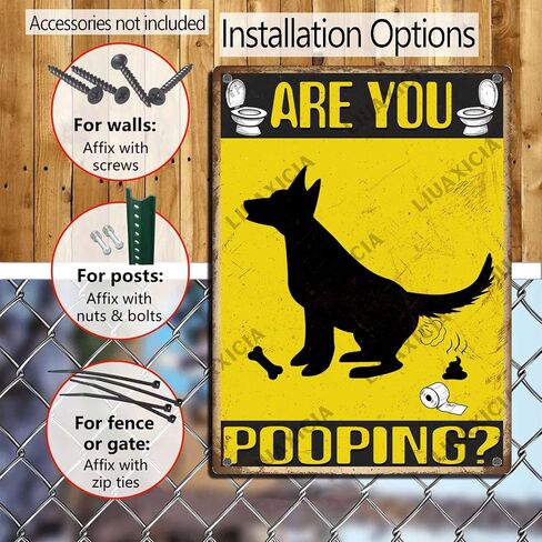 LIUAXICIA Retro Tin Sign Metal Wall Decor are You Pooping Funny Dog Metal Sign Interesting Bathroom Wall Decoration is Suitable for Office Home Classroom Bathroom Decoration 6x8 inch-Tin Sign in Kuwait