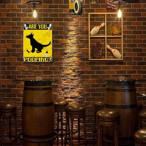 LIUAXICIA Retro Tin Sign Metal Wall Decor are You Pooping Funny Dog Metal Sign Interesting Bathroom Wall Decoration is Suitable for Office Home Classroom Bathroom Decoration 6x8 inch-Tin Sign in Kuwait