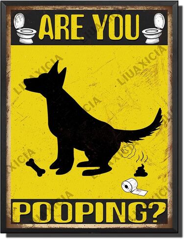LIUAXICIA Retro Tin Sign Metal Wall Decor are You Pooping Funny Dog Metal Sign Interesting Bathroom Wall Decoration is Suitable for Office Home Classroom Bathroom Decoration 6x8 inch-Tin Sign in Kuwait