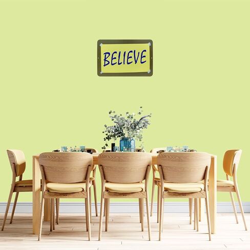 Believe Inspirational Words Decorative Metal Sign, 12"x8", Inspirational Quote Sign for Home and Office Decor (Blue) in Saudi Arabia