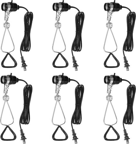 Simple Deluxe E26 Clamp Light Socket, Suit for Max 150 Watt Lamp with 18/2-Gauge 6 Feet Cord, 4 Pack,Black in Saudi Arabia
