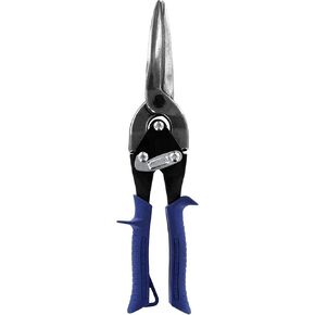 MIDWEST Power Cutters Long Cut Snip - Straight Cut Regular Tin Cutting Shears with Forged Blade & KUSH'N-POWER Comfort Grips - MWT-6716A
