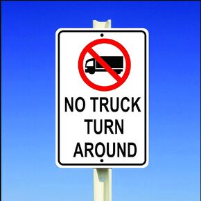 Lilyanaen New Metal Sign Aluminum Sign Caution No Truck Turn Around with Symbol for Outdoor & Indoor 12" x 8"