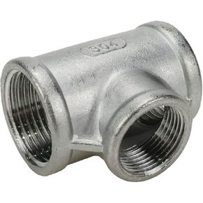 PT 1"x 3/4" Stainless Steel Female Pipe T Fitting 3 Way Pipe Fittings